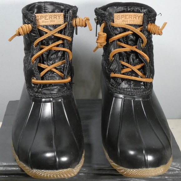 Sperry Women's Seasonal Saltwater Rain Boot, Black, 9.5M - Picture 1 of 11